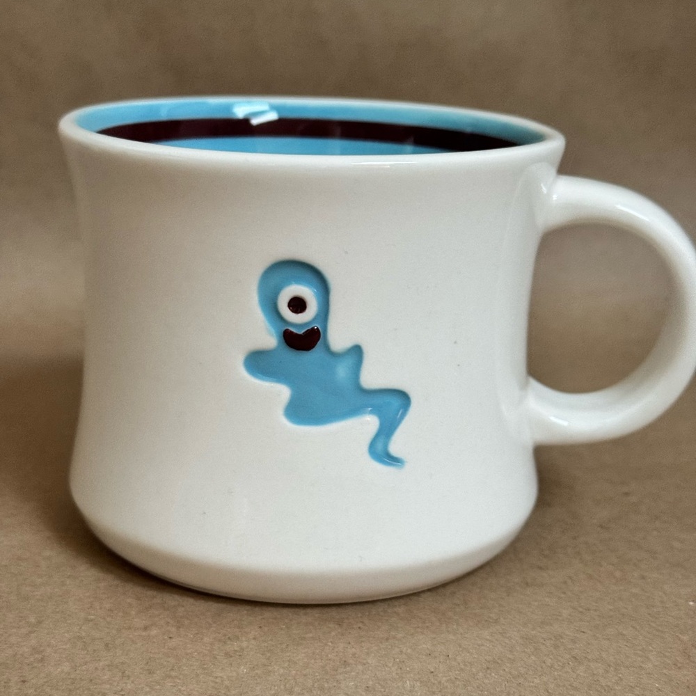 2006 Starbucks Halloween Pals One Eyed Blue Ghost Ceramic Coffee Tea Mug